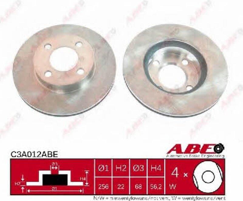 Диск гальмівний перед AUDI 80 B4, CABRIOLET B3, COUPE B2, COUPE B3 1.8-2.3 09.82-12.96