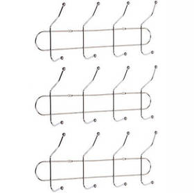 Вішалка настінна на 4 підвійні крючки, 31,5*8*13 см KNZ