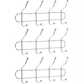 Вішалка настінна на 4 підвійні крючки, 31,5*8*13 см