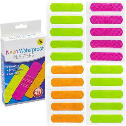 Пластир "Neon Waterproof" 40шт 7,2*1,9cм KNZ, фото 1