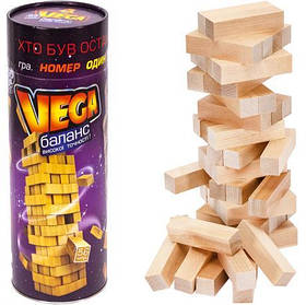 Розвиваюча настільна гра "Пізанська Вежа" 56 елементів Дженга, Вега, Jenga УКР DT VG-01U KNZ
