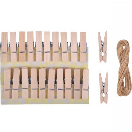 Прищіпки дерев'яні декоративні прості 20шт 3,5*0,6см 4-203 KNZ