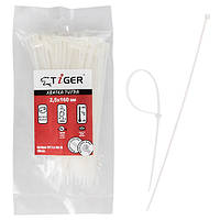 Хомут пластиковий Tiger ТСТ W2.5 х 160 100шт/пач білий (ТСТ W2.5 х 160)