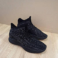 Чорні чоловічі кросівки-шкарпетки Adidas yeezy bost v 2  на підошві тканина текстіль сітка