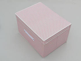 Коробка-органайзер Ш 40 * Д 30 * В 25 см. Колір рожевий для зберігання одягу, взуття або невеликих предметів