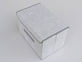 Коробка-органайзер SL сірого  кольору Ш 38*Д 25*25 см. Для зберігання одягу, взуття чи невеликих предметів