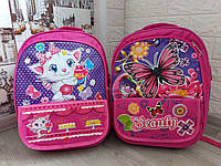 Рюкзак школьный портфель Котенок и Бабочка розовый