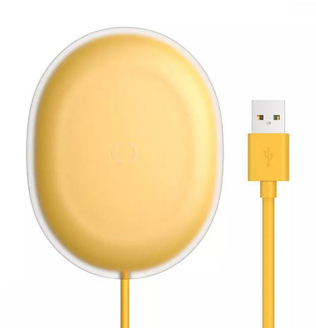 Безпровідний зарядний пристрій (зарядка) для телефону Baseus Jelly Wireless 15 Вт Жовтий (WXGD-0Y), фото 1