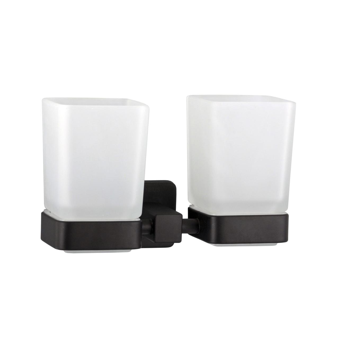 Стакан подвійний Globus Lux BQ9428 чорний матовий SUS304 (000022211), фото 1