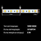 Світлодіодна стрічка OEM ST-12-5050-60-WW/CW-20 DOUBLE CCT, негерметична, 1 м, фото 5