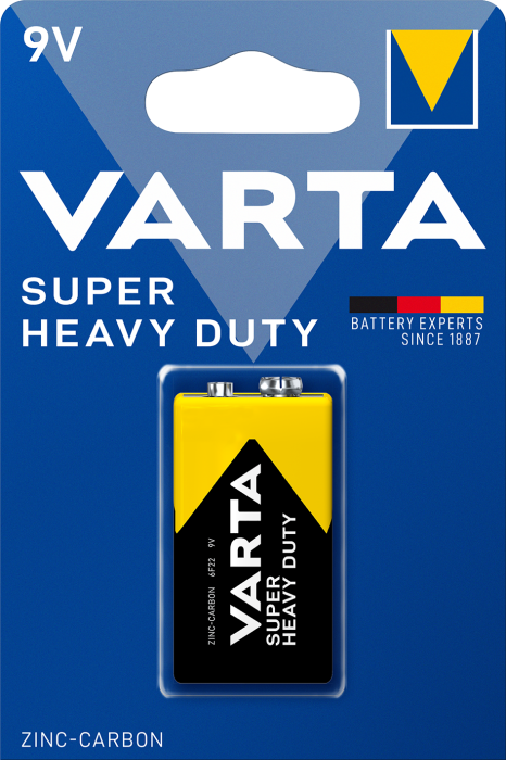 Батарейка VARTA SUPERLIFE 6F22  9V BLI1 Zinc Carbon