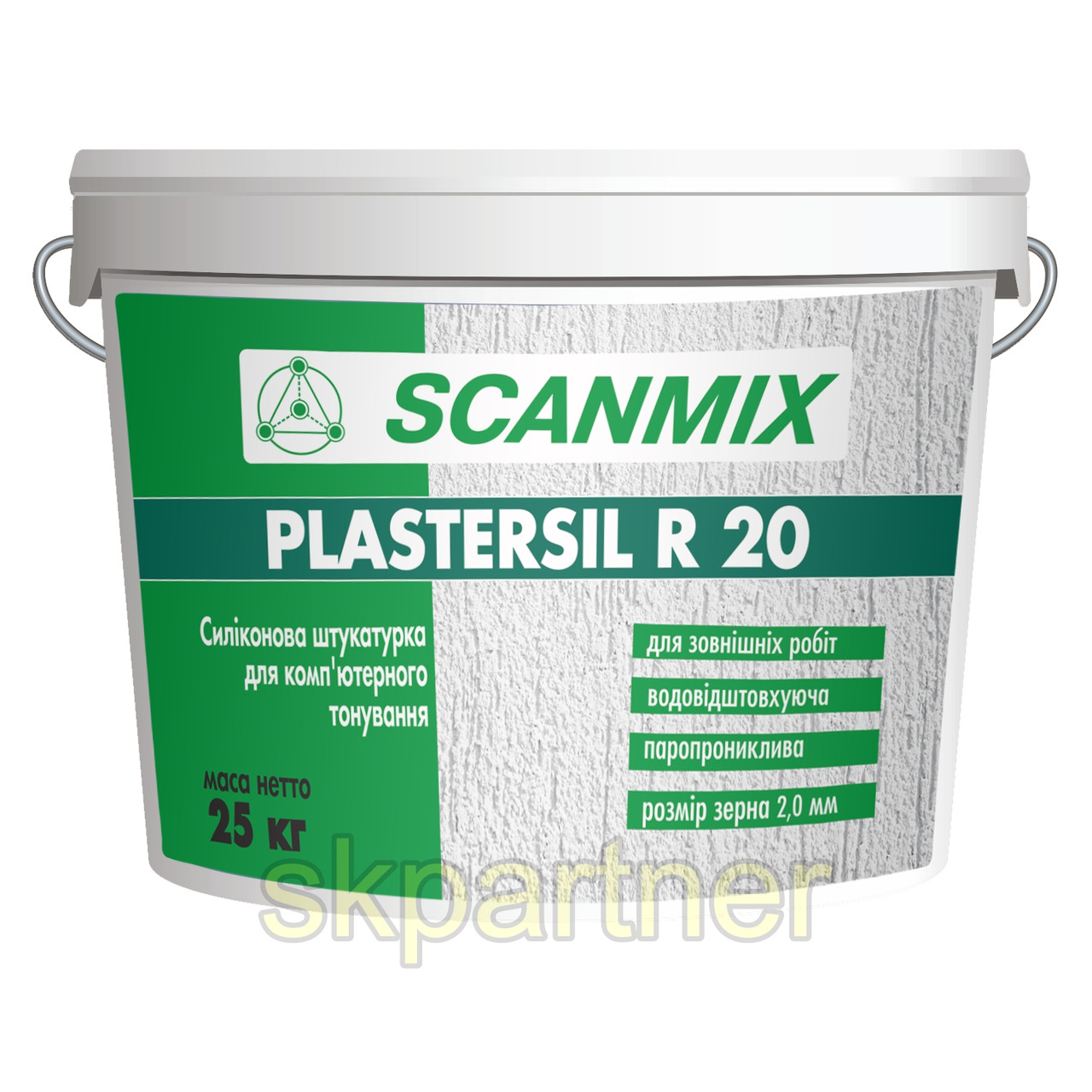 Силиконовая штукатурка со структурой «короед» Scanmix Plastersil R 20 - фото 1 - id-p1373053650