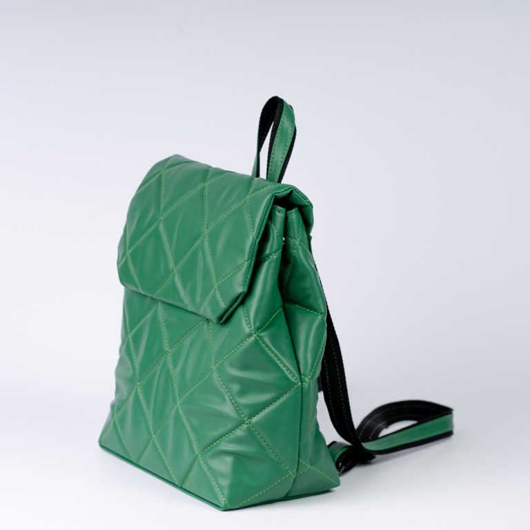 Рюкзак зеленого цвета стеганый женский модный стильный молодежная зеленая сумка рюкзак портфель для ноутбука - фото 4 - id-p1649015572