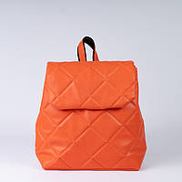 Рюкзак женский оранжевого цвета стеганый модный молодежная оранжевая сумка рюкзак портфель для ноутбука
