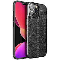 Защитный чехол Deexe Leather Cover для Apple iPhone 14 Pro - Black