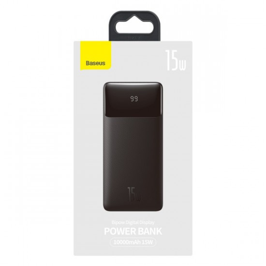 Зовнішній акумулятор Baseus Bipow Digital Display PD+QC 15W 10000mAh Black PPDML-I01