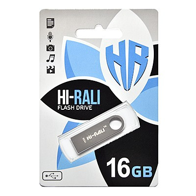 USB флеш накопичувач 16Gb Hi-Rali Shuttle Series Silver USB2.0 (HI-16GBSHSL)