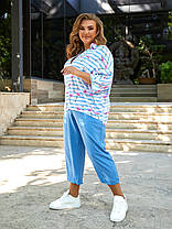 Костюм брючный женский штапель БАТАЛ, фото 4