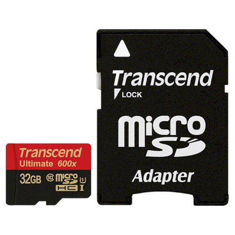 Карта пам`яті microSD  32Gb class 10 UHS-I Transcend 600x Ultimate (TS32GUSDHC10U1)