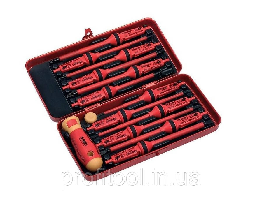 Набір викруток високовольтних FELO E-SMART Іndustry 1000 В; 12 викруток + спецручка; CrMoV сталь. (6391316), фото 1