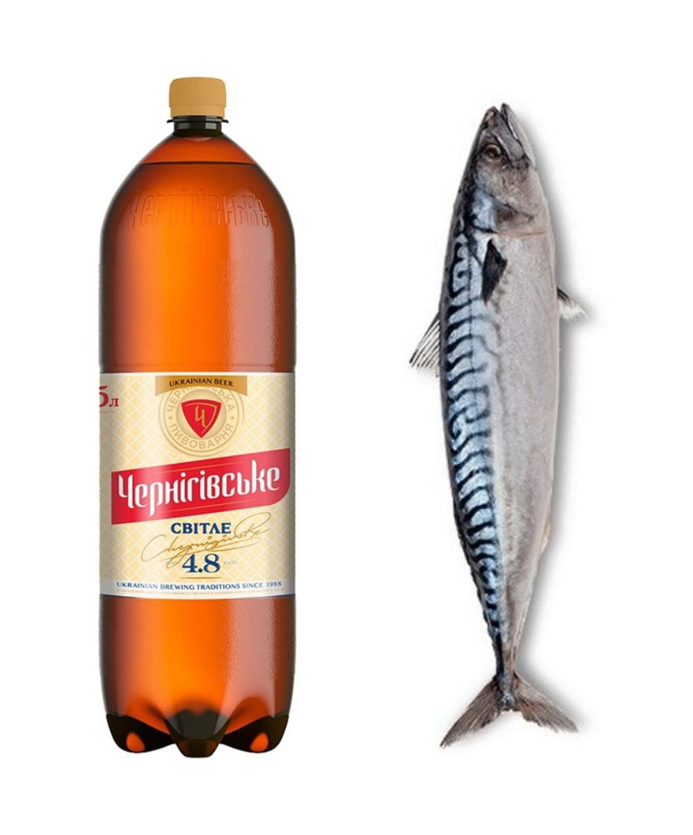 Дакімакура 150х50 см  Пиво Риба Чернiгiвське Скумбрія Подушка зі зйомкою обнимашка.