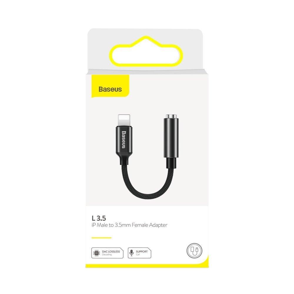 AUX перехідник Baseus Lightning to Jack Adapter (3.5mm) Black Чорний (CALL3/01/02/03)