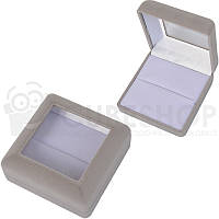 Футляр із віконцем універсальний 90х90х40 мм "Квадрат" сірий-білий