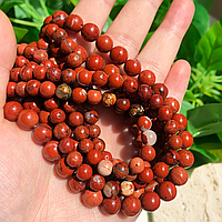 ЯШМА КРАСНА 12 мм довжина нитки 37 см приблизно 32 шт.