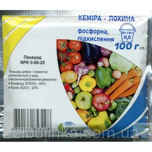 Добриво Пекацід Кеміра Лохина фосфорна (0-60-20) Organic Planet 100 г