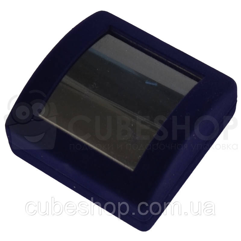 Футляр оксамитовий із прозорим віконцем під комплект, підвіску, сережки, ланцюжок (синій)