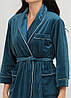 Халат жіночий велюровий з кантом Смарагд, фото 9