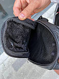 Чоловіча сумка через плече, сумка - месенджер барсетка зі шкіри чорна Туреччина. Живе фото, фото 3