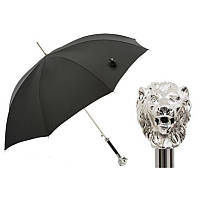 Зонт-трость Pasotti 478-OXFORD/18 черный с серебристой ручкой Лев