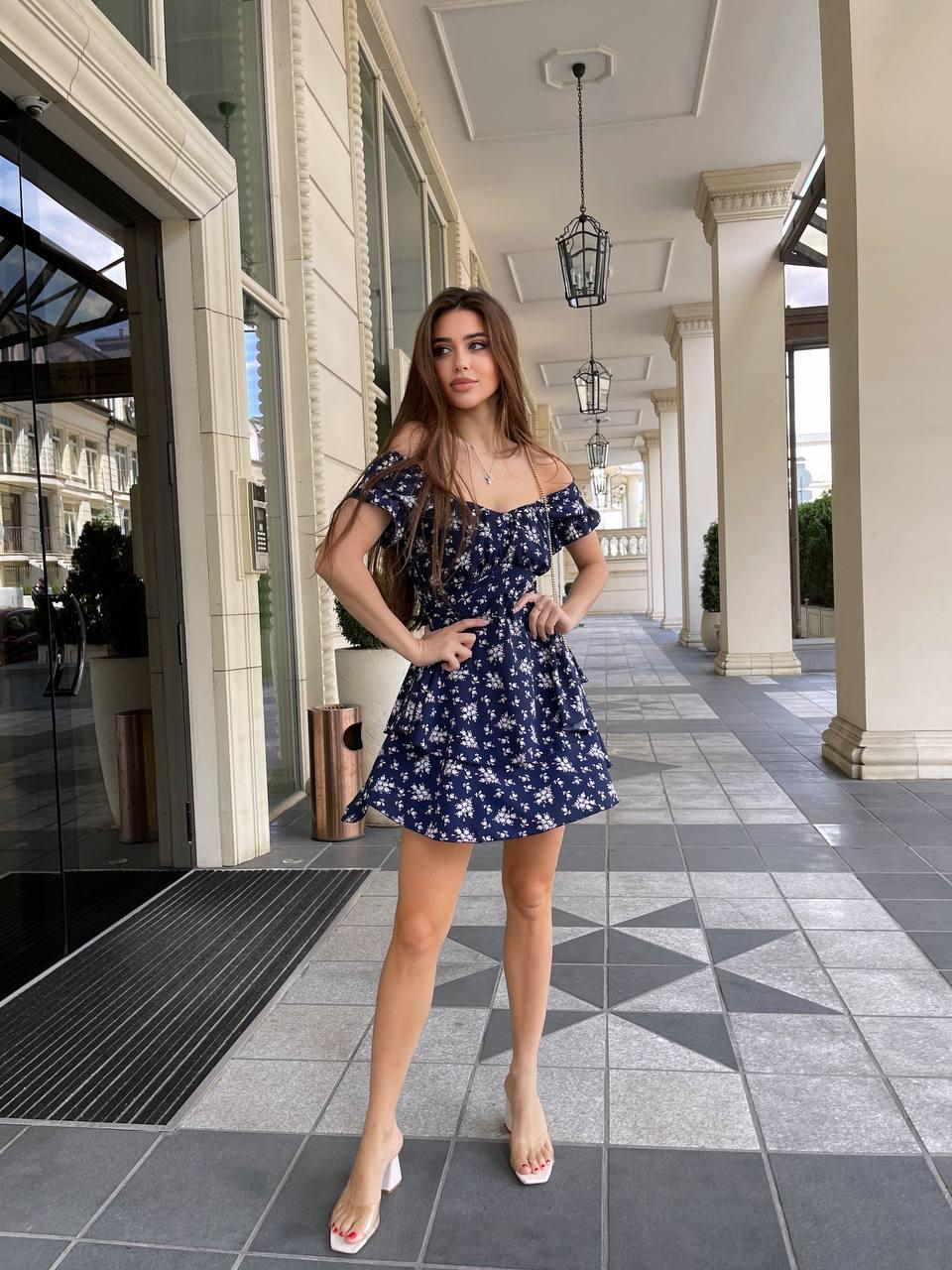 Крутий літній комбінезон спідниця шорти софт у квітку, фото 1