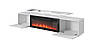 Тумба для ТВ RTV Rova EF з електричним каміном білий глянець Cama meble, фото 3