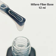База з нейлоновими волокнами Milano Fiber Base 12ml, Базове покриття для манікюру фібер волокно, фото 4