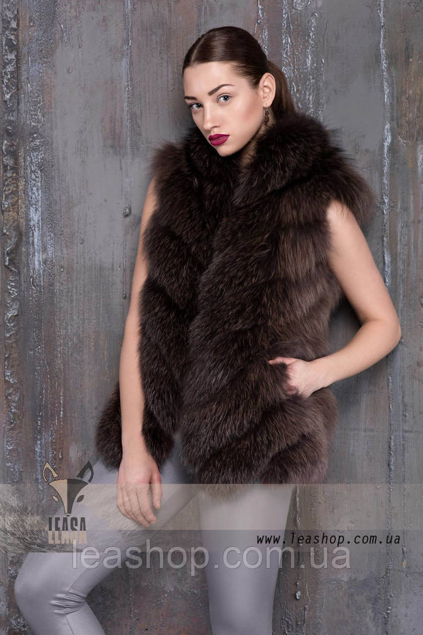 Короткий жилет із натурального хутра Blue Frost Fox