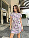 Круте літнє плаття до коліна з поясом і коротким рукавом, фото 3