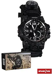 ЧАСЫ ТАКТИЧЕСКИЕ С КОМПАСОМ, ТЕРМОМЕТРОМ, СВИСТКОМ, СКРЕБКОМ TACTICAL-WATCH