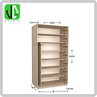 Шкаф-купе Гарант Практик. Глубина: 450/600 мм, Высота: 2200/2400 мм. Практик 23 ширина 1200