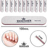 Пилка професійна міні для обробки нігтів (100мм) / Дизайнер, 1 шт., фото 3