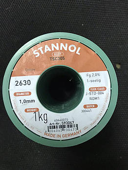 Припой Stannol Ecoloy по 1 кг. Диаметр 1 мм. Германия