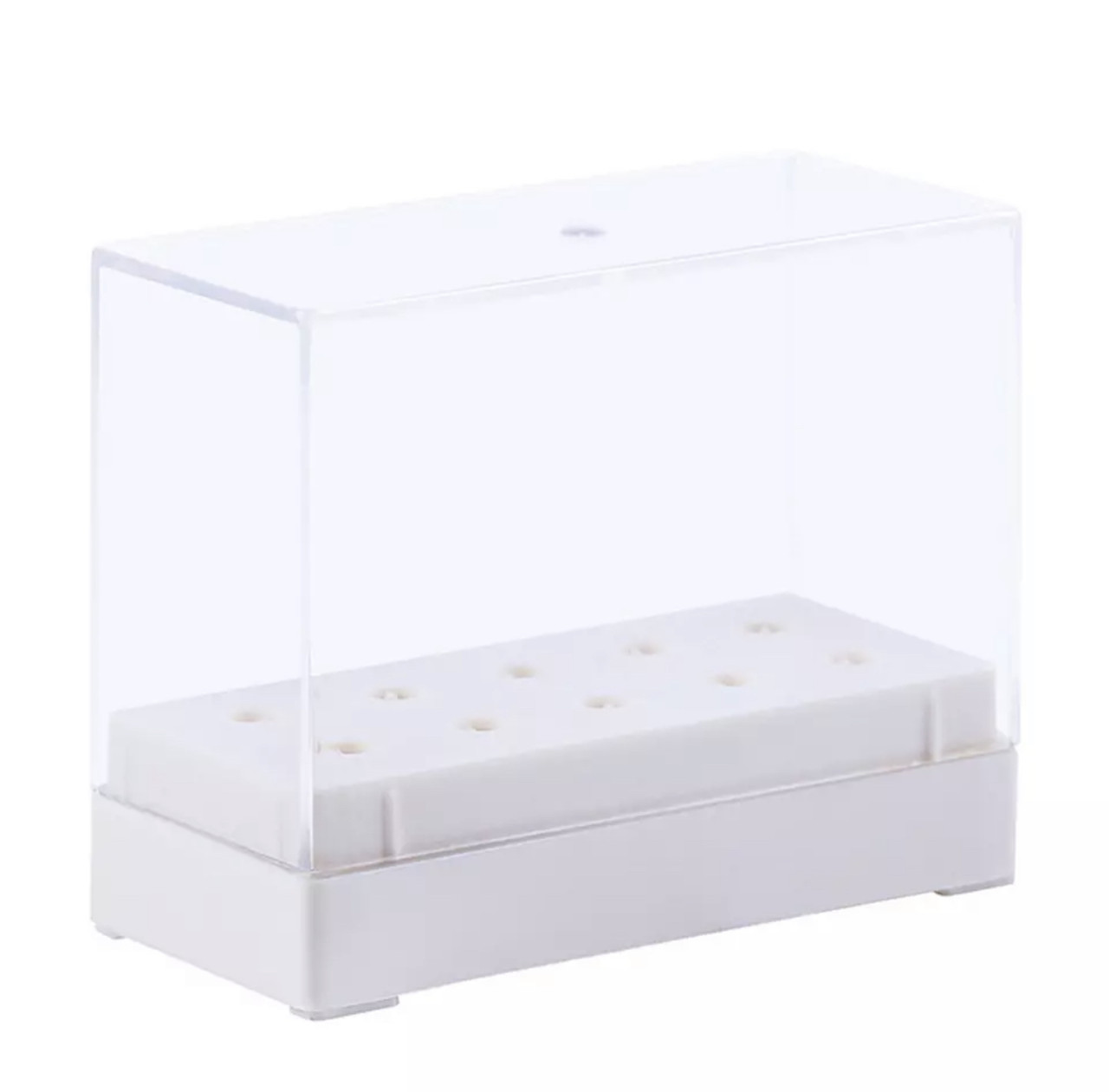 Подставка - контейнер для фрезерных насадок, на 10 ячеек с крышкой, Белый - фото 3 - id-p1649070225