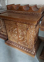 Свічний стіл різьблений із вільхи 65*100*98 см висоти (116 загальної висоти)