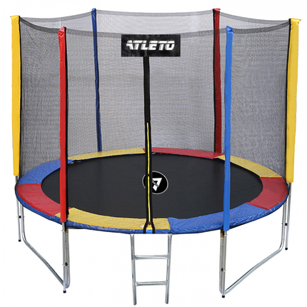 Батут Atleo 252 см з сіткою і дахом multicolor, фото 3