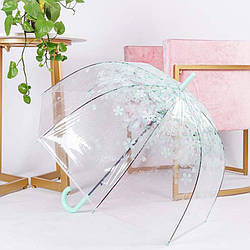 Дитяча парасолька rst112a sakura зелений механік тростини від дощу прозорий