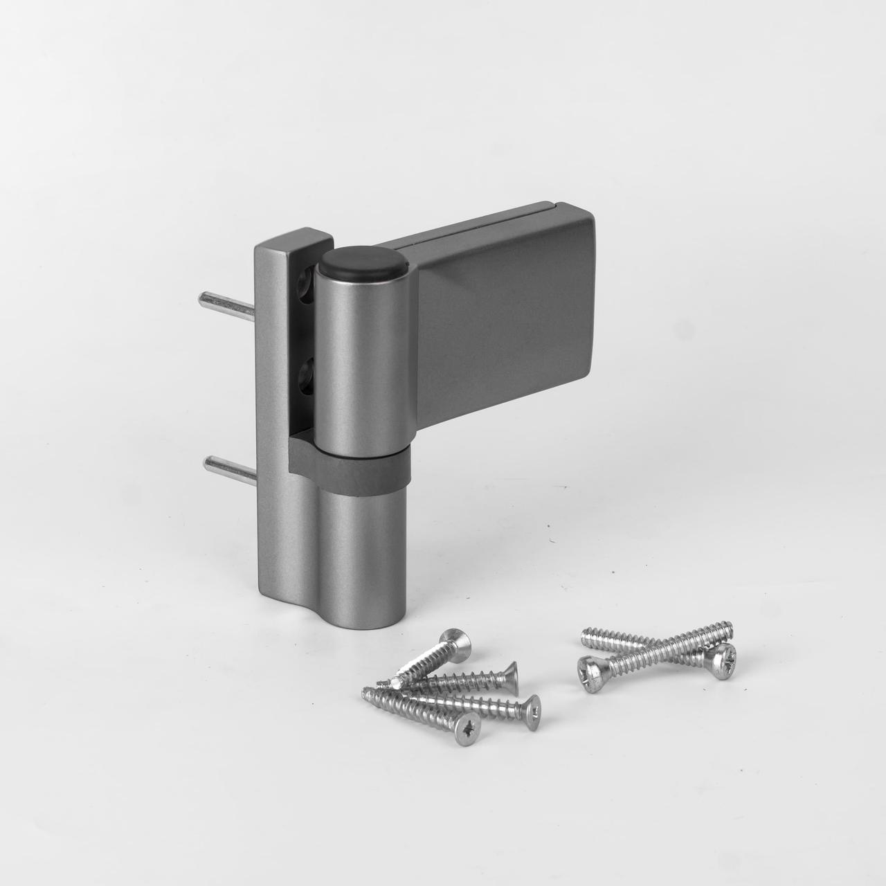 Дверна петля для пвх дверей універсальна DHV Темне серебро F9 (наплав 15-20)