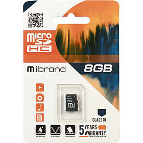 Карта пам'яті MicroSDHC Mibrand 8Gb class 6