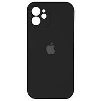 Силиконовый чехол с закрытой камерой для iPhone 12 Black