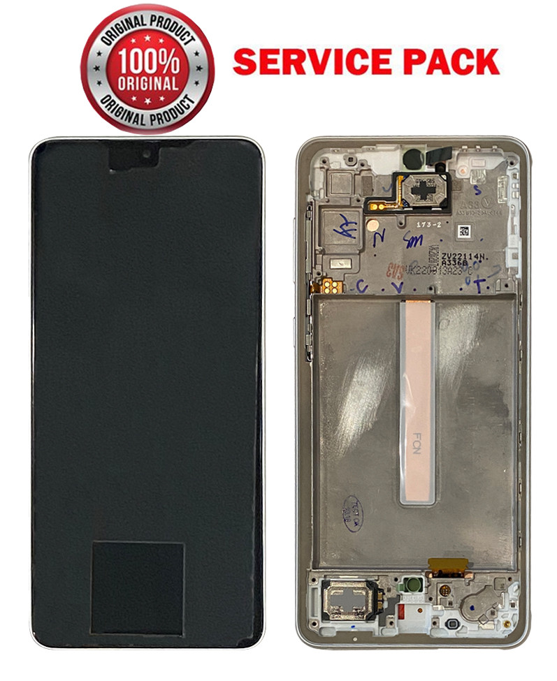 Дисплейний модуль (екран) для Samsung A336 Galaxy A33 5G Білий Оригінал У рамці 100% SERVICE PACK GH82-28143B